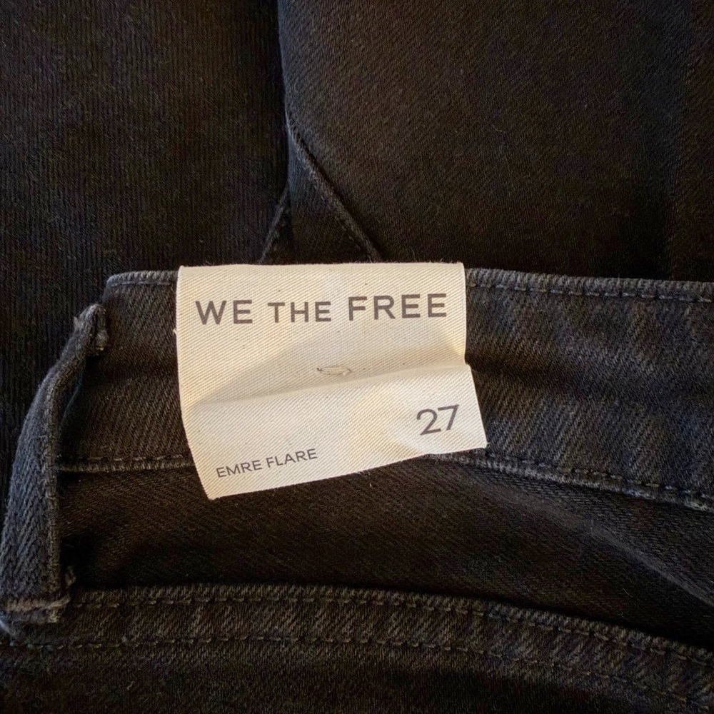 Free People Emre Flare Size 27 Jeans Black Wide Leg‎ Bell Bottom Boho Hippie NEW - Picture 5 of 7